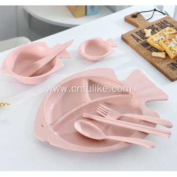 Healthy Wheat Straw Children Tableware Set